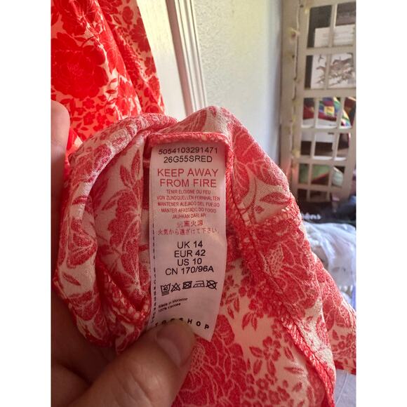 NWT Topshop Ruffled Wrap Dress US Size 10P - Picture 7 of 9